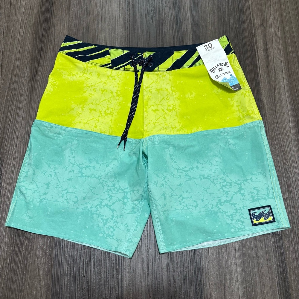 Billabong Board Shorts Men’s 30 Recycler Mid Length Color Block Beach Swim Surf